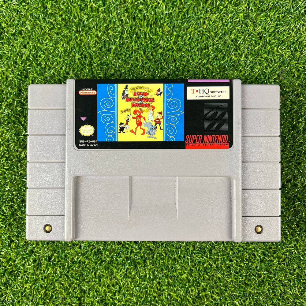 The Adventures of Rocky and Bullwinkle and Friends SNES SuperNintendo Tested OEM